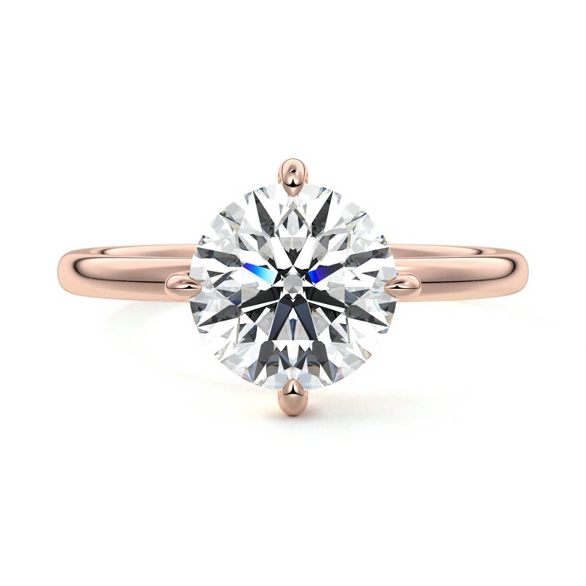 Beatrix round cathedral solitaire lab grown diamond engagement ring in rose gold