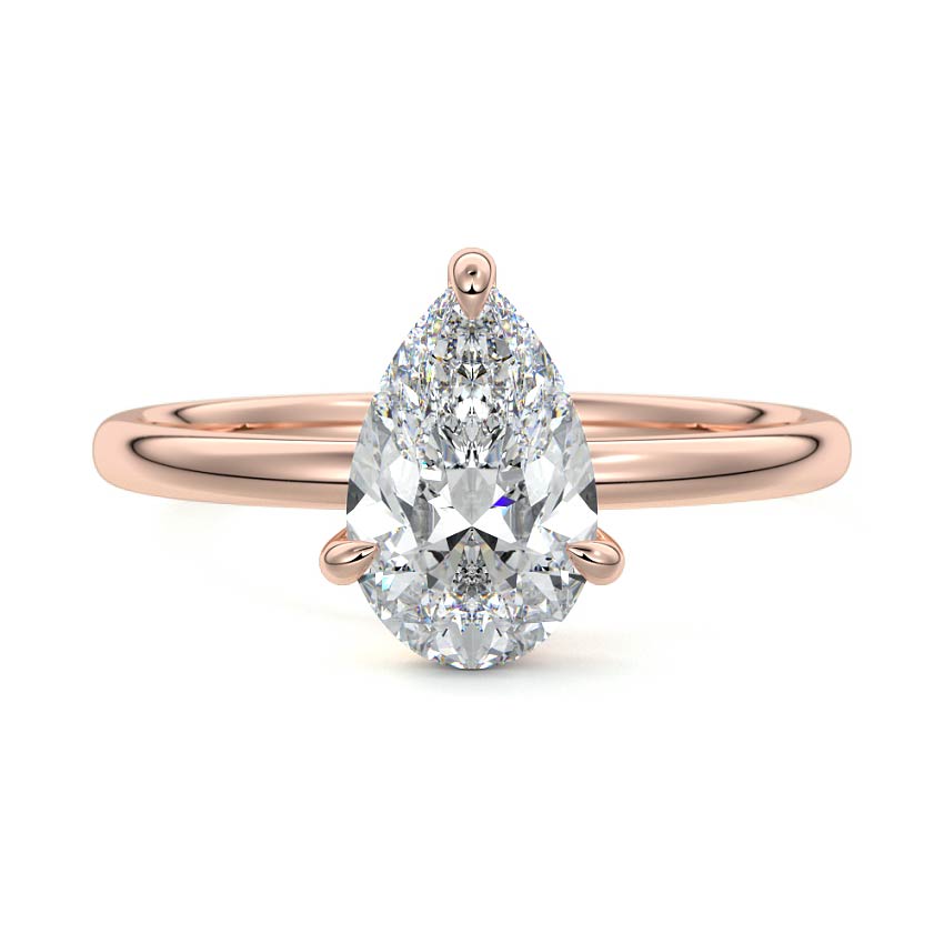 Beatrix - Pear Rose Gold Lab Grown Diamond Engagement Ring | Nura Lab
