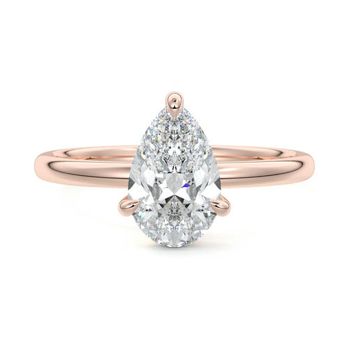 Beatrix - Pear Rose Gold Lab Grown Diamond Engagement Ring | Nura Lab