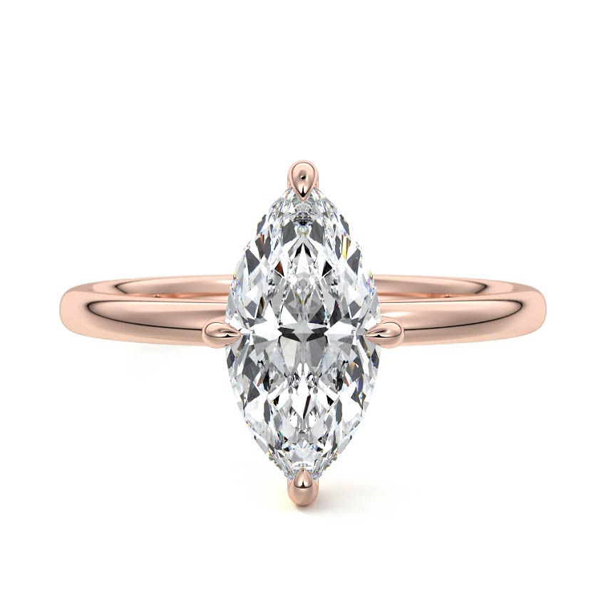 Beatrix - Marquise Rose Gold Lab Grown Diamond Engagement Ring | Nura Lab