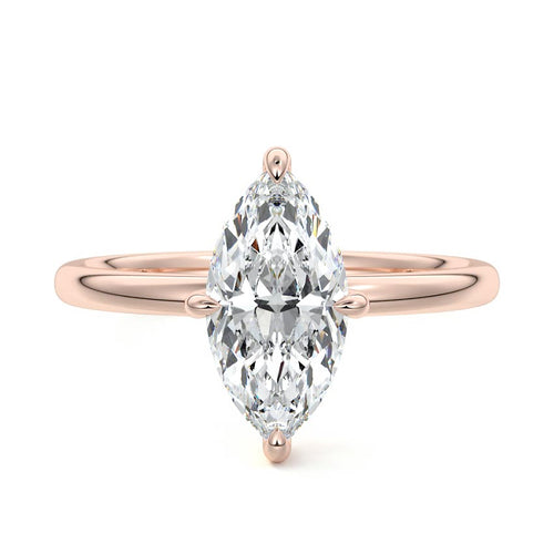 Beatrix - Marquise Rose Gold Lab Grown Diamond Engagement Ring | Nura Lab