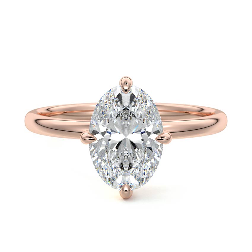 Beatrix - Oval Rose Gold Lab Grown Diamond Engagement Ring | Nura Lab