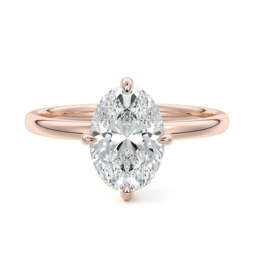 Beatrix - Oval Rose Gold Lab Grown Diamond Engagement Ring | Nura Lab