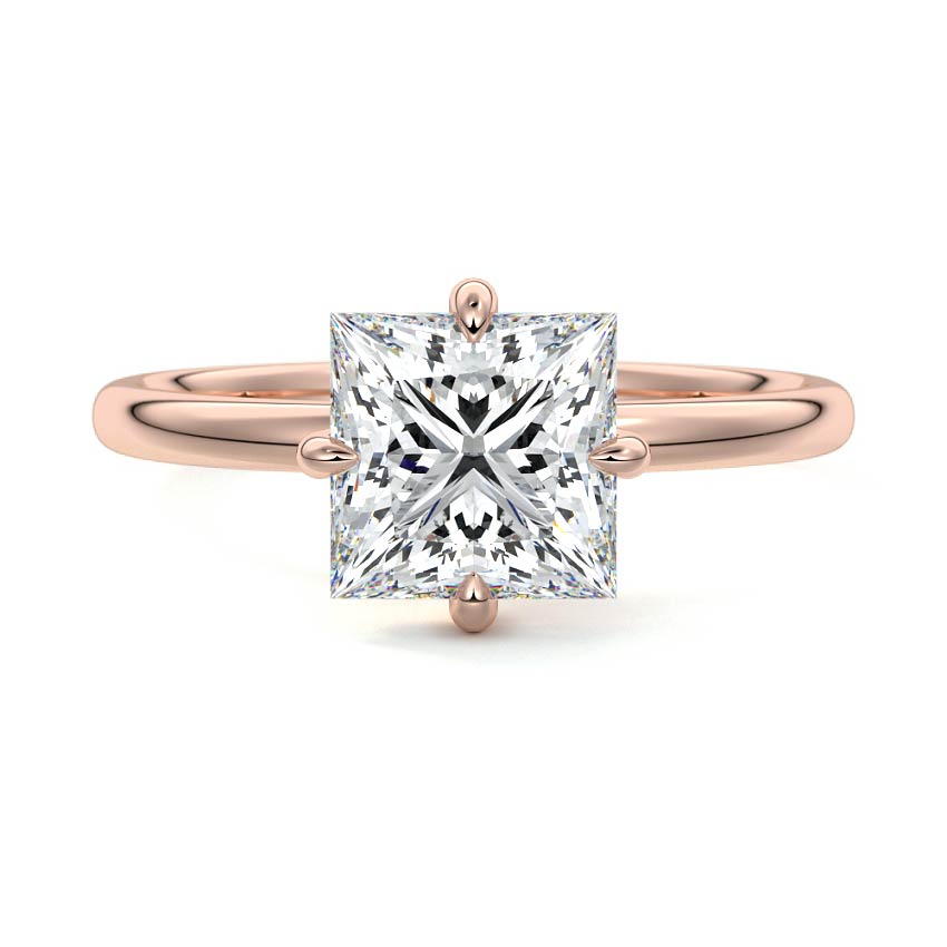 Beatrix - Princess Rose Gold Lab Grown Diamond Engagement Ring | Nura Lab