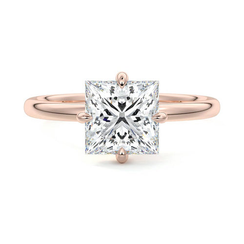Beatrix - Princess Rose Gold Lab Grown Diamond Engagement Ring | Nura Lab