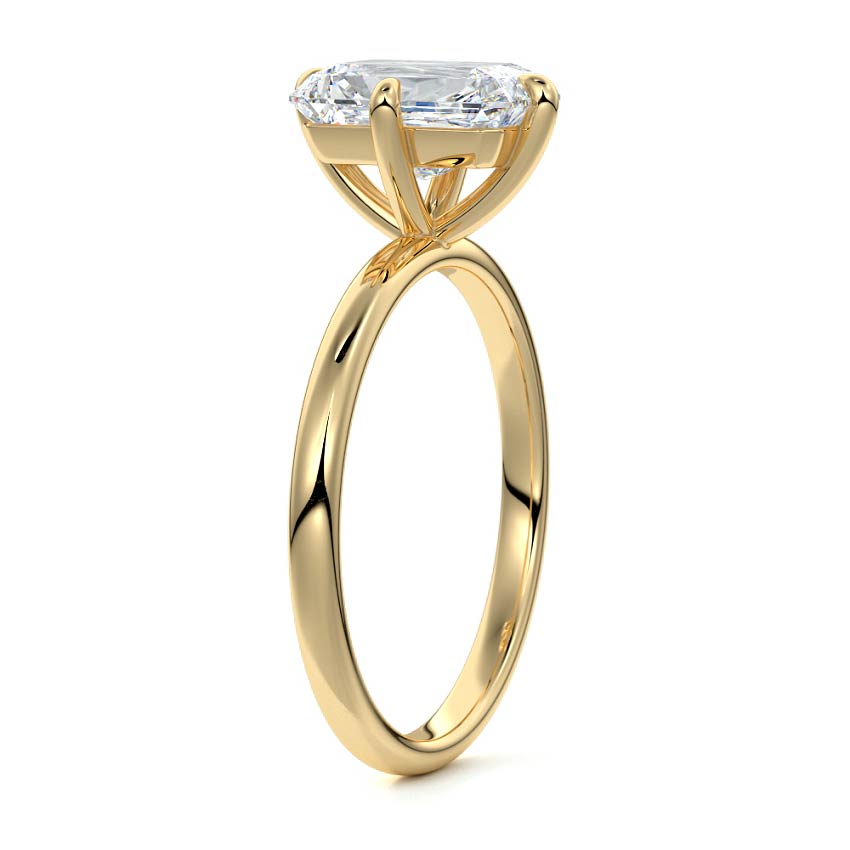 Beatrix - Radiant Yellow Gold Engagement Ring Side View | Nura Lab