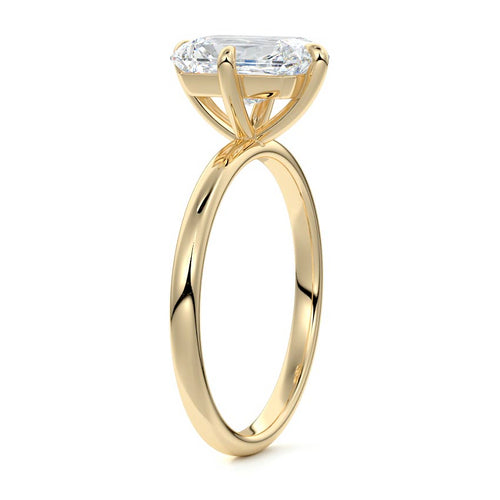 Beatrix - Radiant Yellow Gold Engagement Ring Side View | Nura Lab