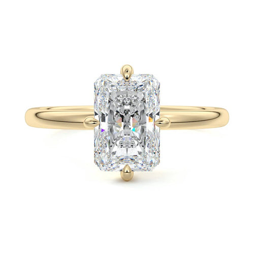 Beatrix - Radiant Yellow Gold Engagement Ring Detail View | Nura Lab