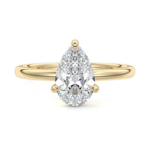 Beatrix - Pear Yellow Gold Lab Grown Diamond Engagement Ring | Nura Lab