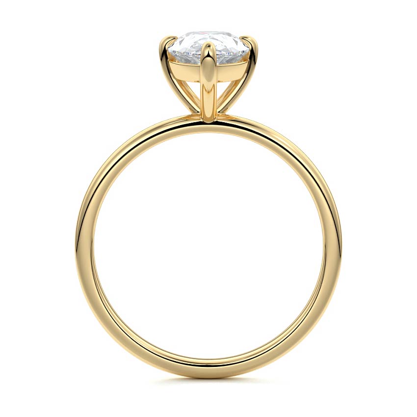 Beatrix - Pear Yellow Gold Engagement Ring Side View | Nura Lab