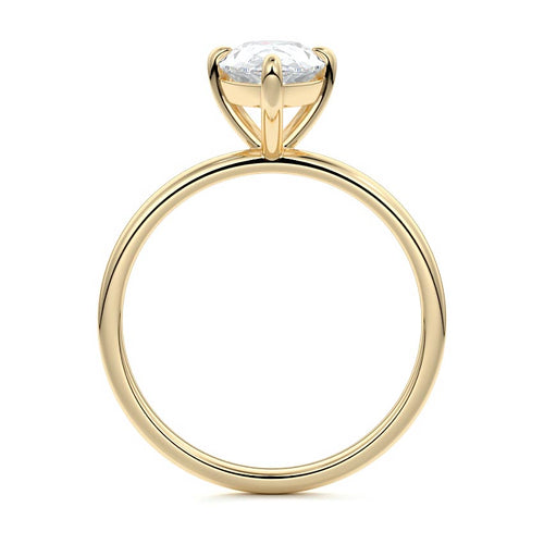 Beatrix - Pear Yellow Gold Engagement Ring Side View | Nura Lab