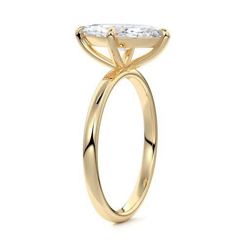 Beatrix - Marquise Yellow Gold Engagement Ring Side View | Nura Lab