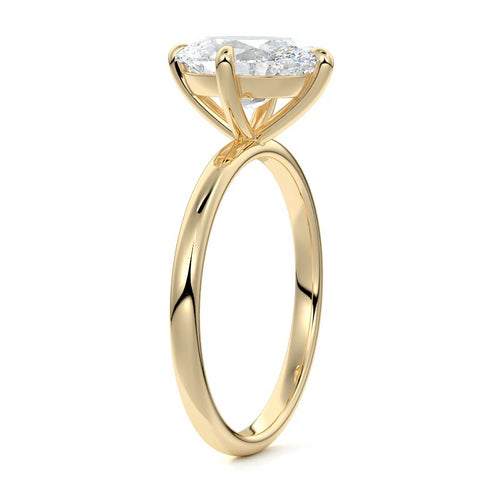 Beatrix - Oval Yellow Gold Engagement Ring Side View | Nura Lab
