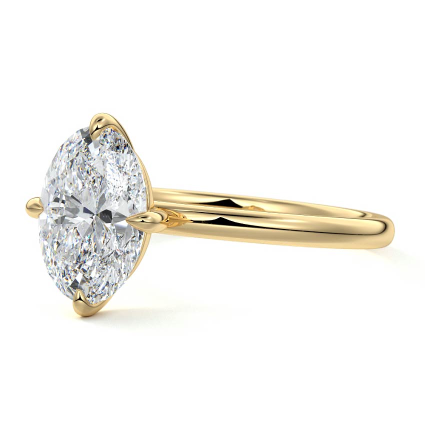 Beatrix - Oval Yellow Gold Engagement Ring Profile View | Nura Lab