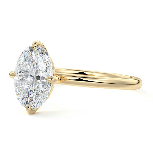 Beatrix - Oval Yellow Gold Engagement Ring Profile View | Nura Lab