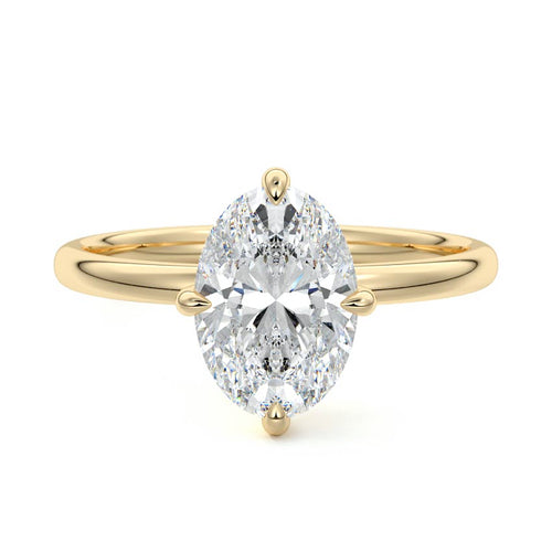 Beatrix - Oval Yellow Gold Engagement Ring Detail View | Nura Lab
