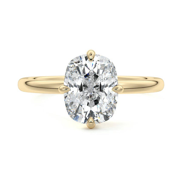 Beatrix - Cushion Cathedral Solitaire Lab Grown Diamond Engagement Ring