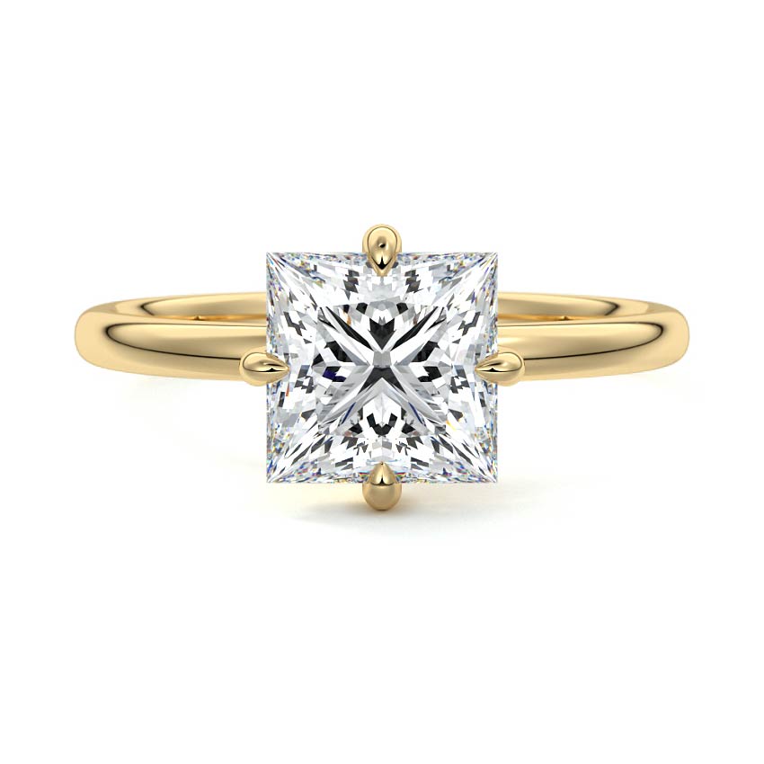 Beatrix - Princess Yellow Gold Lab Grown Diamond Engagement Ring | Nura Lab