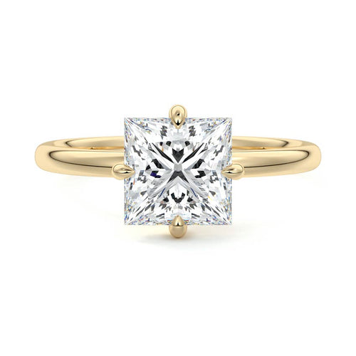 Beatrix - Princess Yellow Gold Lab Grown Diamond Engagement Ring | Nura Lab