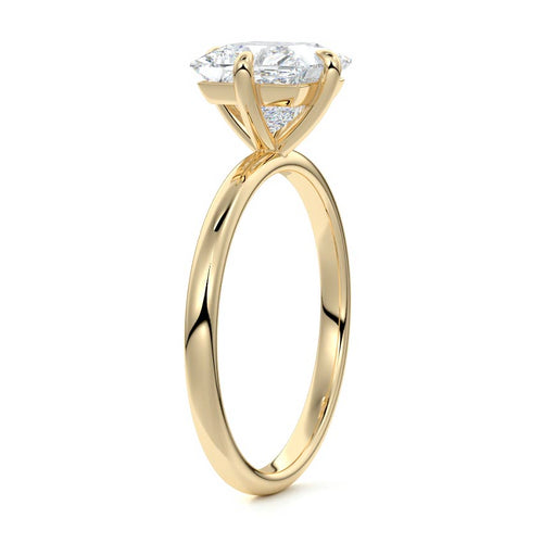 Beatrix - Princess Yellow Gold Engagement Ring Side View | Nura Lab