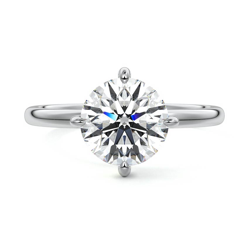 Beatrix - Round White Gold Lab Grown Diamond Engagement Ring | Nura Lab