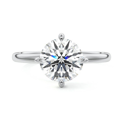 Beatrix - Round White Gold Lab Grown Diamond Engagement Ring | Nura Lab