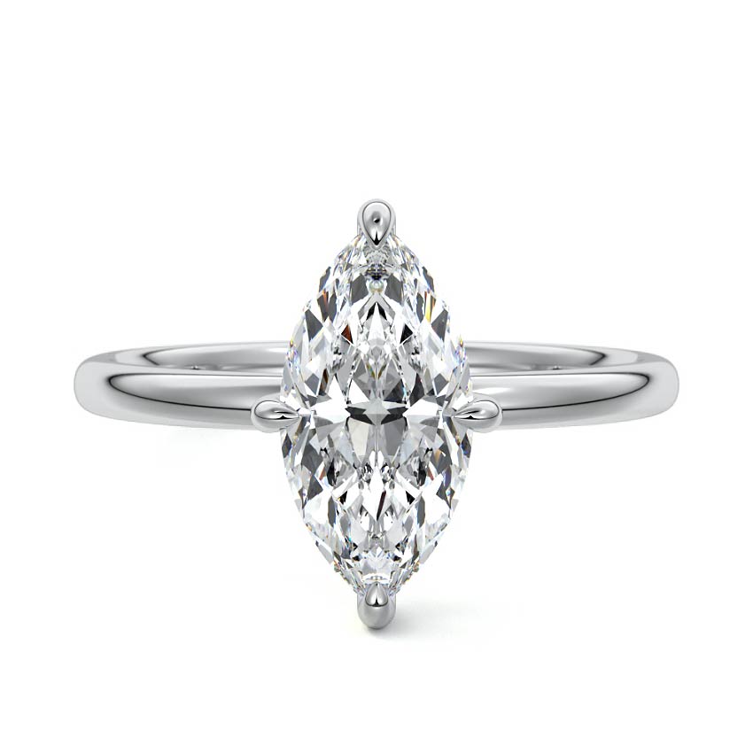 Beatrix - Marquise White Gold Lab Grown Diamond Engagement Ring | Nura Lab