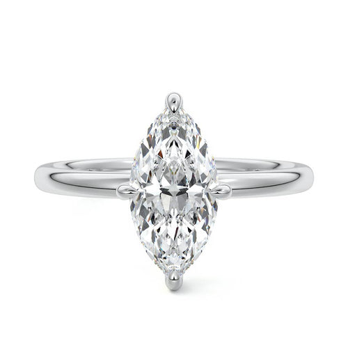 Beatrix - Marquise White Gold Lab Grown Diamond Engagement Ring | Nura Lab
