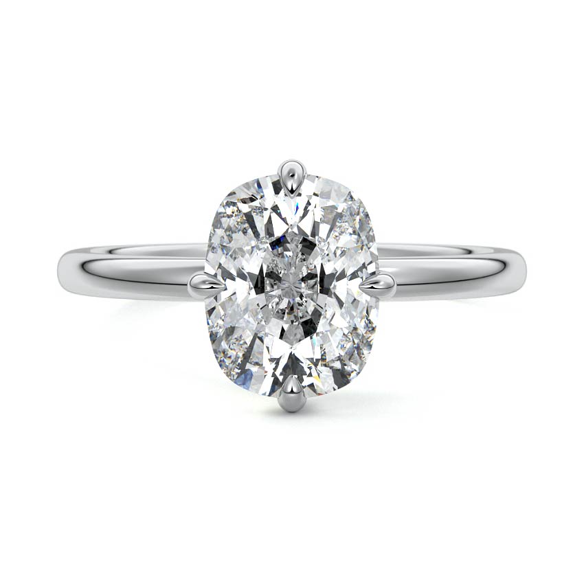 Beatrix - Cushion White Gold Lab Grown Diamond Engagement Ring | Nura Lab