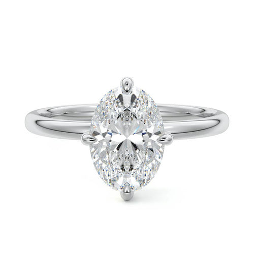 Beatrix - Oval Platinum Lab Grown Diamond Engagement Ring | Nura Lab