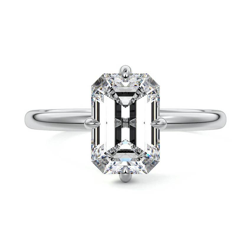 Beatrix - Emerald Cut Platinum Lab Grown Diamond Engagement Ring | Nura Lab