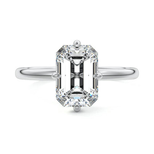 Beatrix - Emerald Cut Platinum Lab Grown Diamond Engagement Ring | Nura Lab