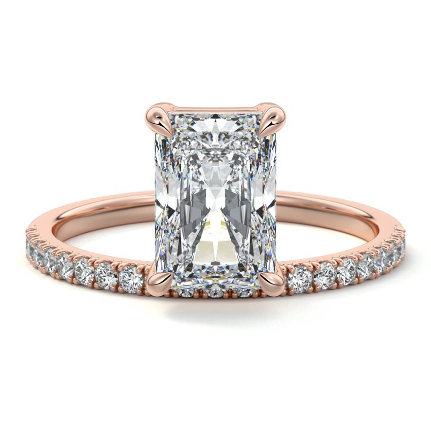 Calla - Radiant Rose Gold Lab Grown Diamond Engagement Ring | Nura Lab