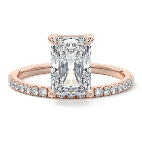 Calla - Radiant Rose Gold Lab Grown Diamond Engagement Ring | Nura Lab