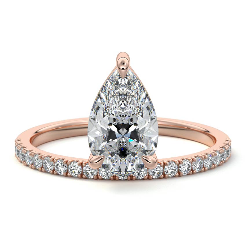 Calla - Pear Rose Gold Lab Grown Diamond Engagement Ring | Nura Lab