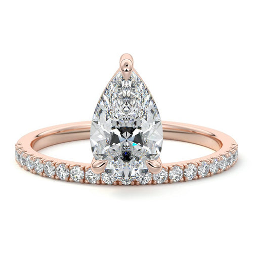 Calla - Pear Rose Gold Lab Grown Diamond Engagement Ring | Nura Lab