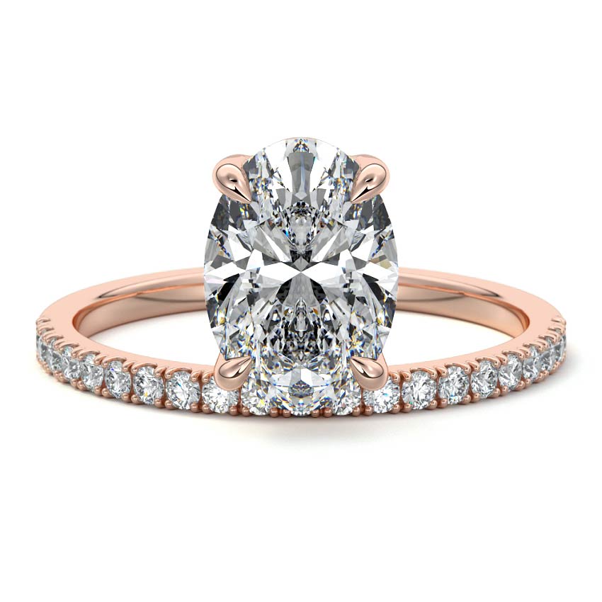 Calla - Oval Rose Gold Lab Grown Diamond Engagement Ring | Nura Lab