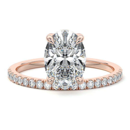 Calla - Oval Rose Gold Lab Grown Diamond Engagement Ring | Nura Lab