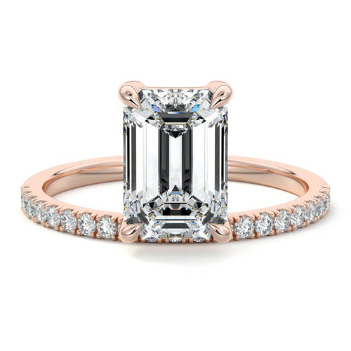 Calla - Emerald Cut Rose Gold Lab Grown Diamond Engagement Ring | Nura Lab