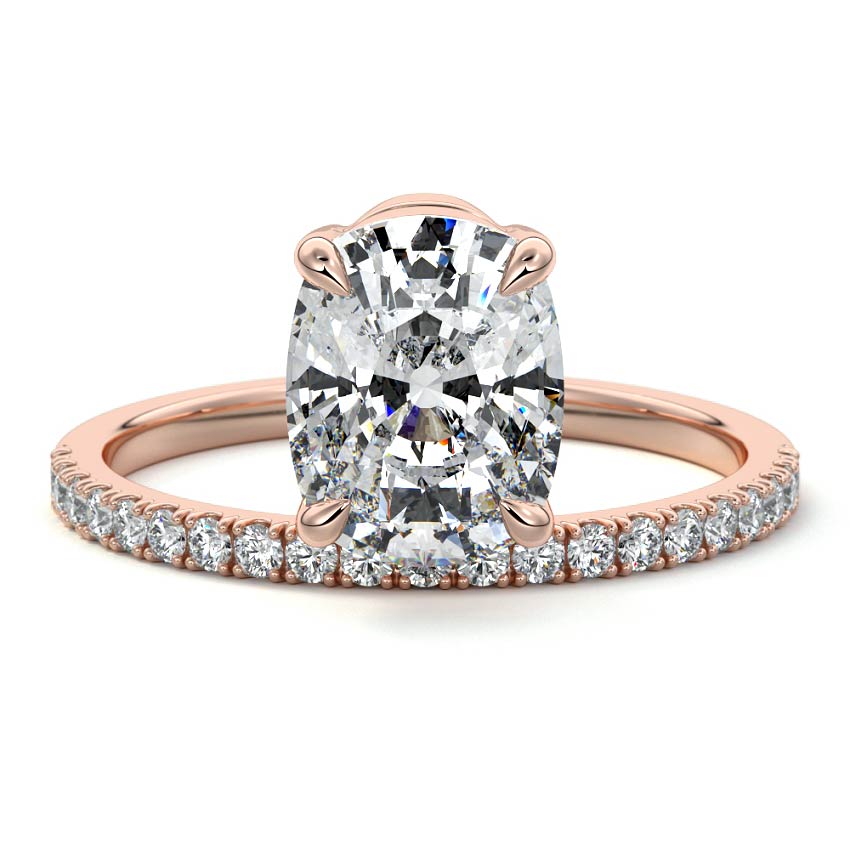 Calla - Cushion Rose Gold Lab Grown Diamond Engagement Ring | Nura Lab