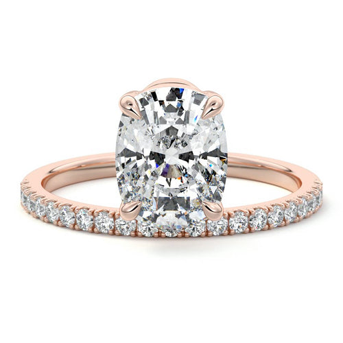 Calla - Cushion Rose Gold Lab Grown Diamond Engagement Ring | Nura Lab