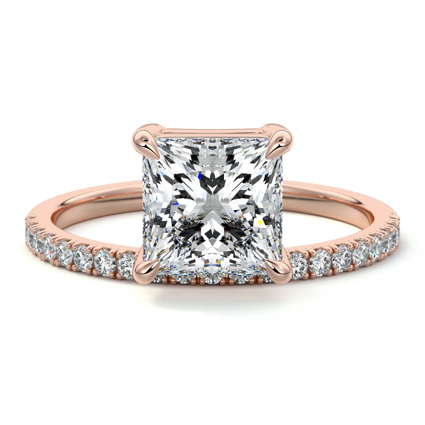 Calla - Princess Rose Gold Lab Grown Diamond Engagement Ring | Nura Lab