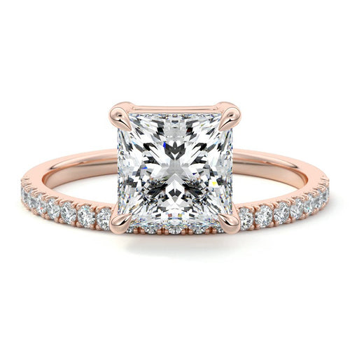 Calla - Princess Rose Gold Lab Grown Diamond Engagement Ring | Nura Lab