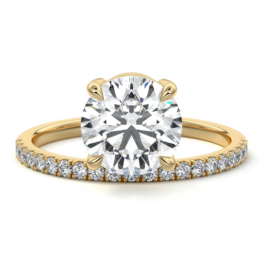 Calla - Round Yellow Gold Lab Grown Diamond Engagement Ring | Nura Lab