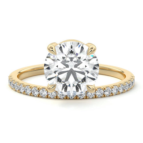 Calla - Round Yellow Gold Lab Grown Diamond Engagement Ring | Nura Lab