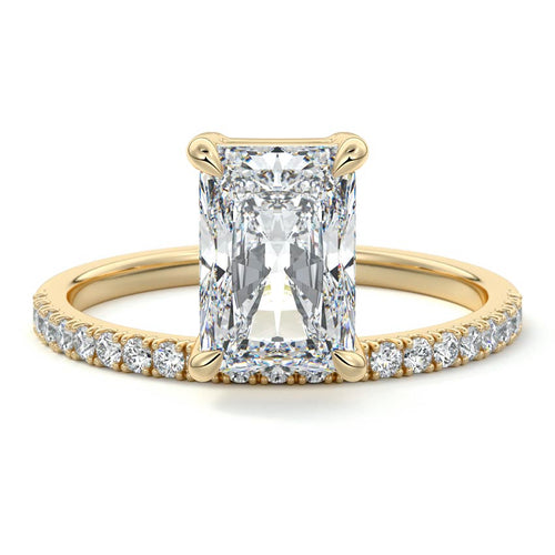 Calla - Radiant Yellow Gold Engagement Ring Detail View | Nura Lab