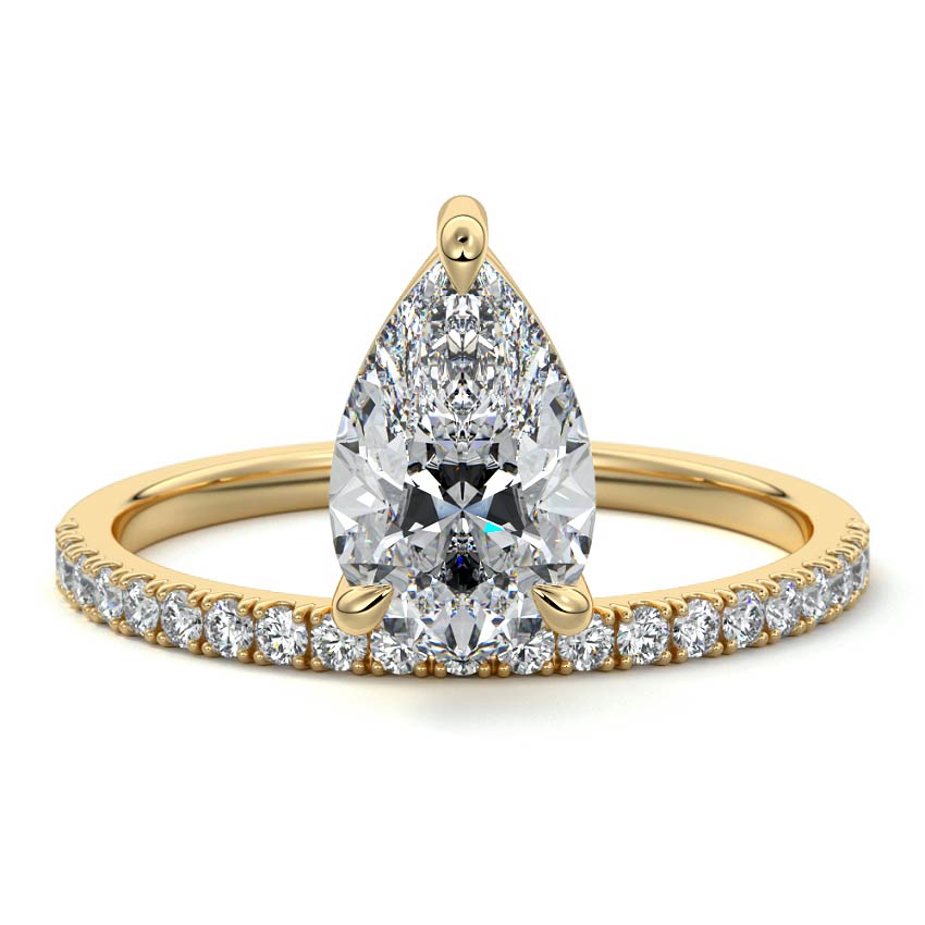 Calla - Pear Yellow Gold Lab Grown Diamond Engagement Ring | Nura Lab