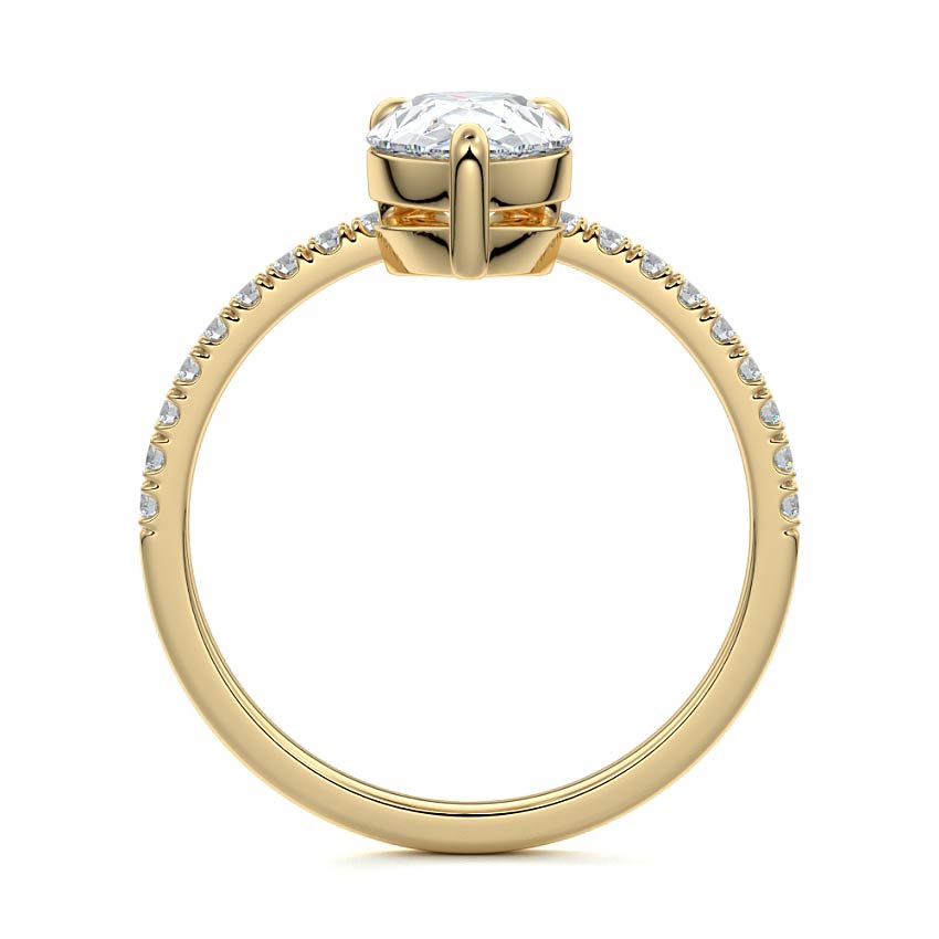 Calla - Pear Yellow Gold Engagement Ring Side View | Nura Lab