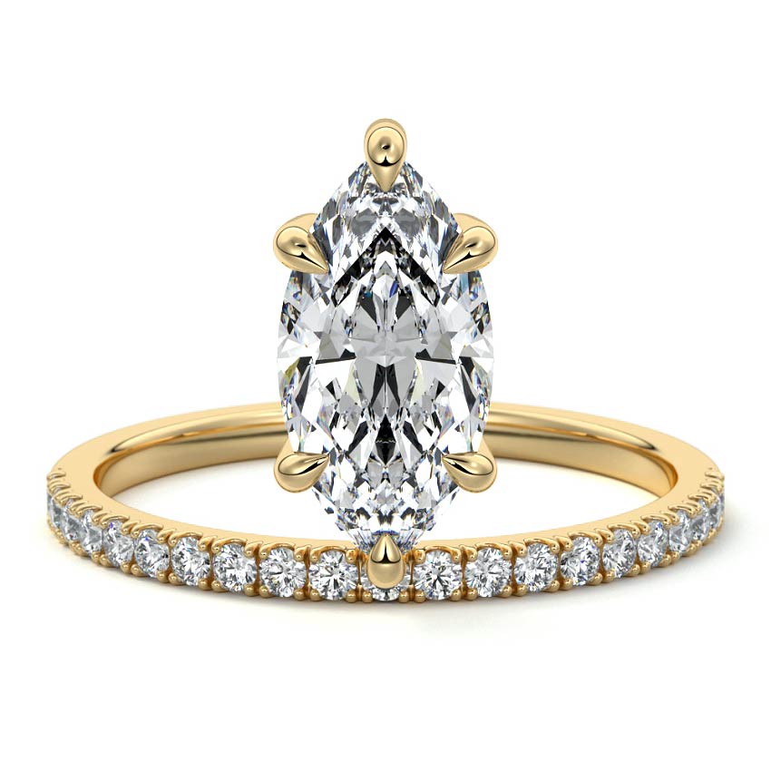 Calla - Marquise Yellow Gold Lab Grown Diamond Engagement Ring | Nura Lab