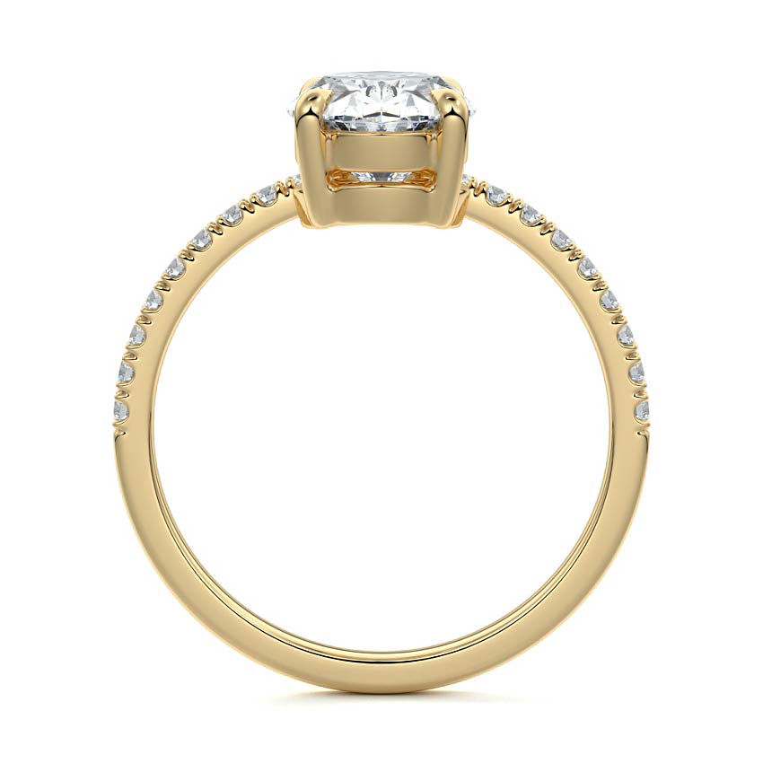 Calla - Oval Yellow Gold Engagement Ring Side View | Nura Lab